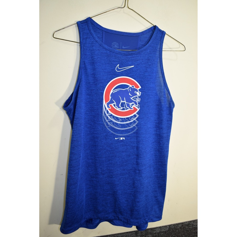 Nike Chicago Cubs Dri-FIT Tank Top Womens S Blue MLB Athletic Sleeveless Shirt
